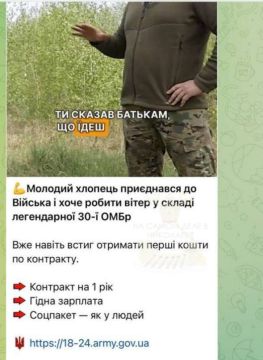 Страна - убийца. Пока Минобороны Украины закупает в Телеграм рекламу для продвижения среди молодежи контрактов с ВСУ, печальная статистика работает против геноцидников