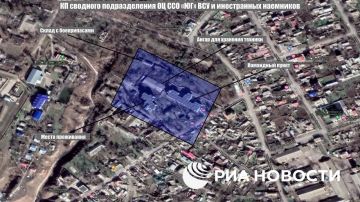Кадры нанесения комбинированного удара при помощи ОТРК Искандер-М и дронов Герань-2 по командному пункту ОЦ ССО "Юг" ВСУ в Очакове Николаевской области
