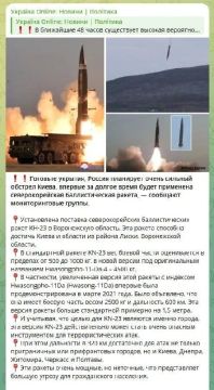 Украинские каналы заявляют, что в ближайшее время их будут обстреливать северокорейской ракетой